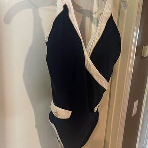 New with tags! Gottex Navy and White Swimwear, one piece!